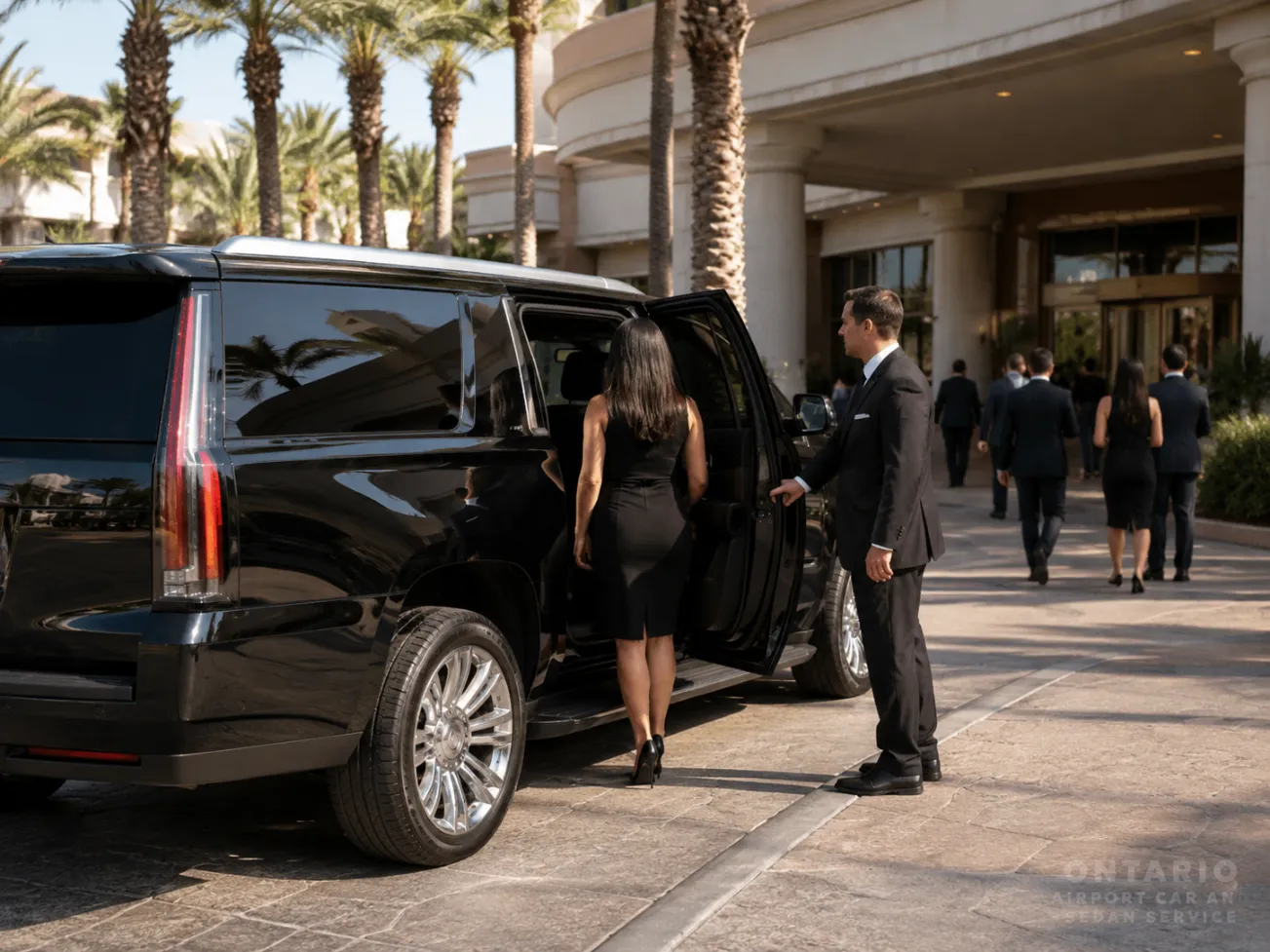 Cadillac Escalade event transportation from Ontario Airport to Anaheim