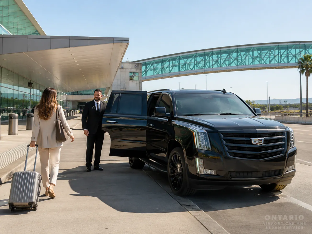 Cadillac Escalade private transportation to Ontario International Airport