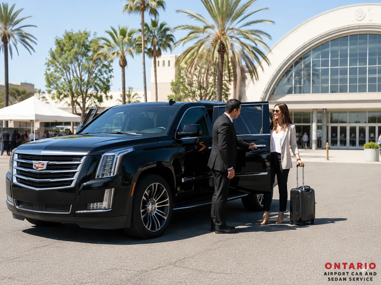 Cadillac Escalade private transportation from Ontario Airport to Fairplex in Pomona