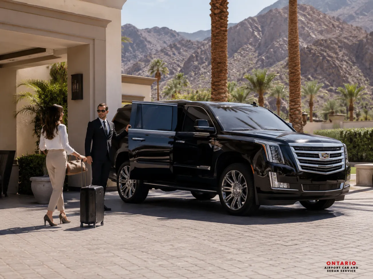 Cadillac Escalade private transportation from Ontario Airport to Palm Springs