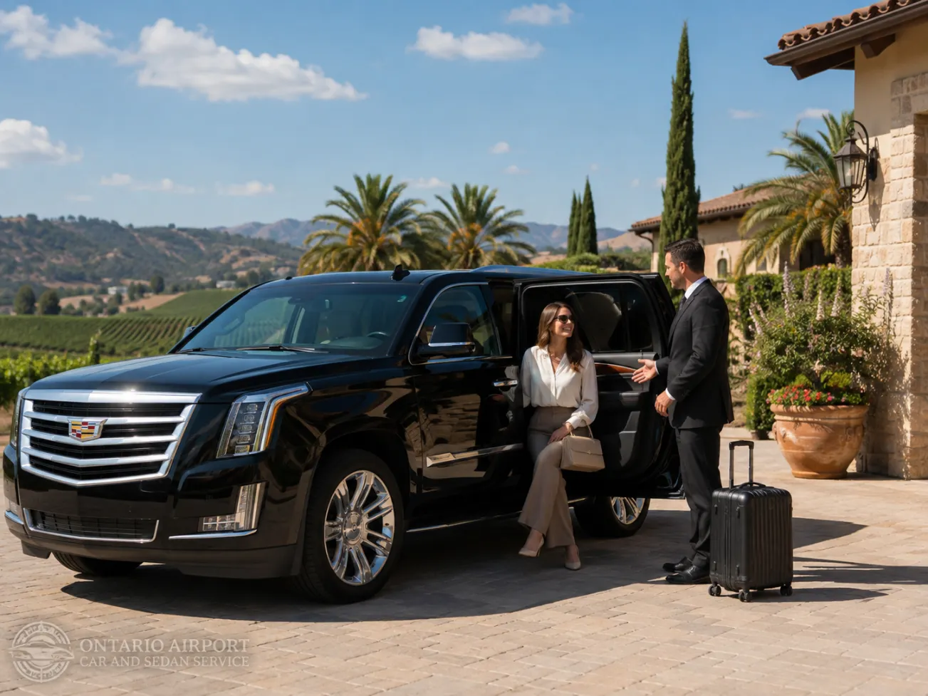 Cadillac Escalade private transportation from Ontario International Airport to Temecula
