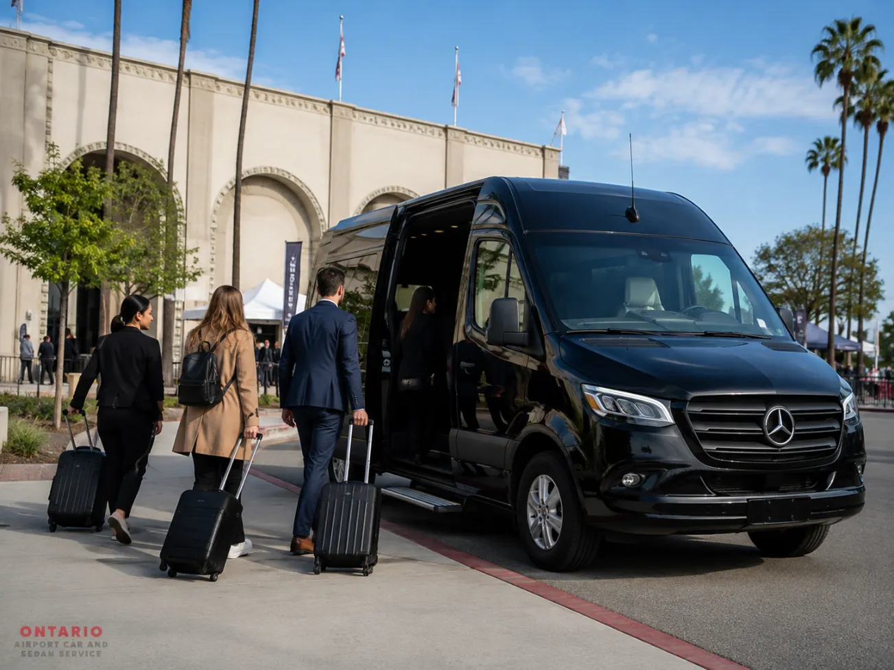 Mercedes Sprinter group transportation from Ontario Airport to Pomona Fairplex