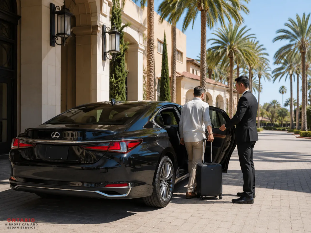 Lexus sedan private car service from Ontario Airport to Fairplex in Pomona